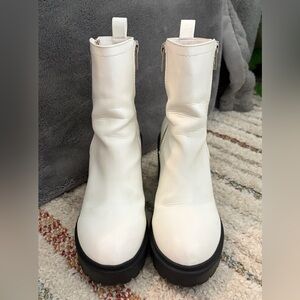 Urban Outfitters White Ankle Boots